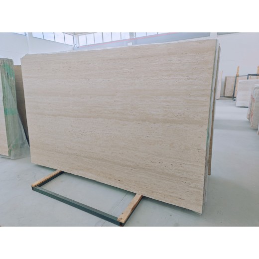 LIGHT TRAVERTINE VEINCUT TRANSPARENT FILLED POLISHED 2CM SLABS