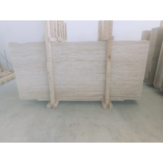 LIGHT TRAVERTINE VEINCUT UNFILLED POLISHED 2CM SLABS